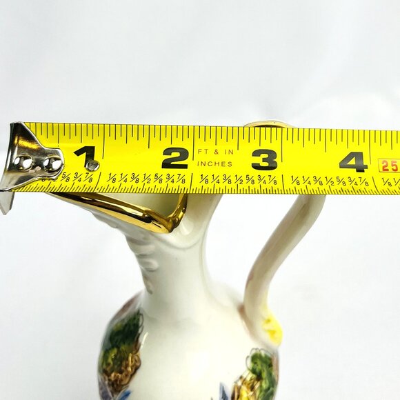 Capodimonte Vintage Porcelain Pitcher Cherub Relief Design Gold Trim 7” Italy - Picture 9 of 9